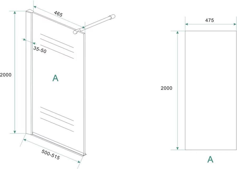 Diamond Line Inloopdouche Eco 140x200cm Antikalk Helder Glas Chroom Profiel 8mm Veiligheidsglas Easy Clean - Foto 18