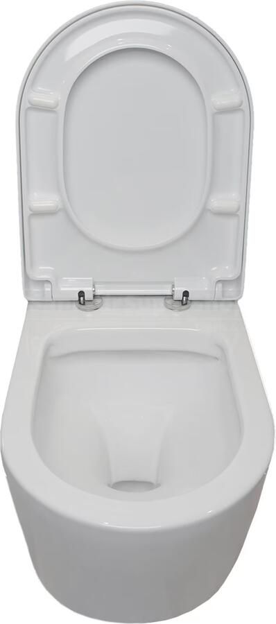 Xellanz Toiletpot Hangend Firius Wandcloset Keramiek Diepspoel Nano Coating EasyClean Rimless Glans Wit met Softclose Toiletbril - Foto 5