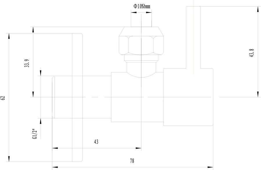 Xellanz Hoekstopkraan Minimal | 1 2"x3 8" of knel 10 mm | Geborsteld messing PVD