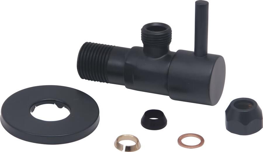 Xellanz Hoekstopkraan Minimal | 1 2"x3 8" of knel 10 mm | Mat zwart - Foto 2