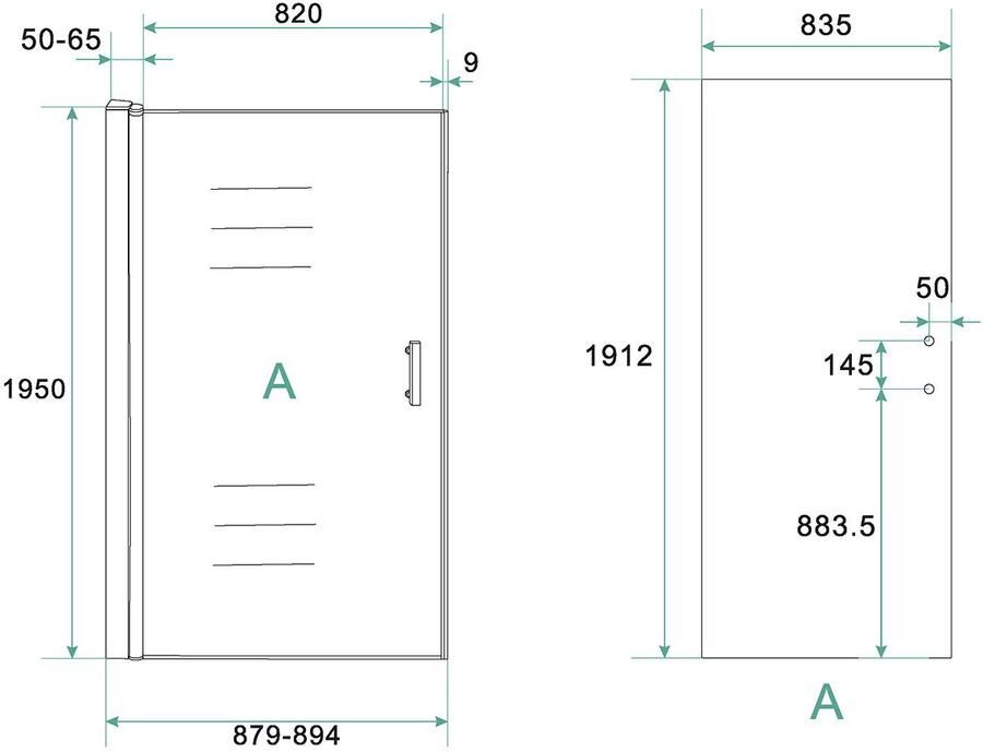 Xellanz Nisdeur Eco | 90x195x0.6 cm | Helder glas | Chroom beslag