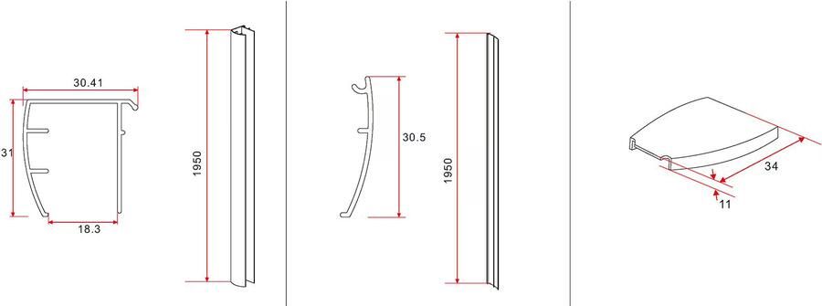 Xellanz Nisdeur Eco | 80x195x0.6 cm | Helder glas | Chroom beslag - Foto 2