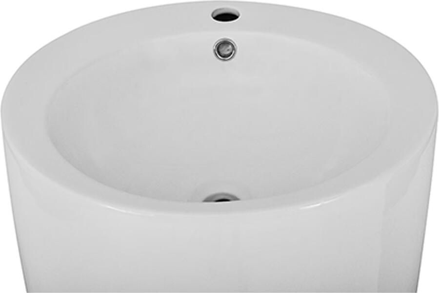 Xellanz Noa vrijstaande wastafel 55x85 cm keramiek rond wit glans - Foto 5