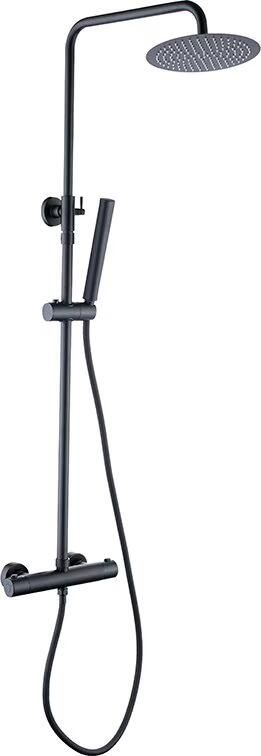 Xellanz Regendouche set Caral-Eco Twenty | Opbouw | Thermostaatkraan | 2-weg | Rond | Zwart mat - Foto 2