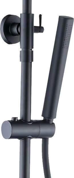 Xellanz Regendouche set Caral-Eco Twenty | Opbouw | Thermostaatkraan | 2-weg | Rond | Zwart mat - Foto 3