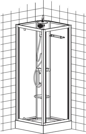 Xellanz Thermo complete douchecabine 90x90x218 aluminium chroom profielen