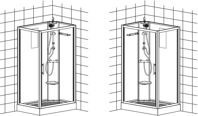 Xellanz Thermo complete douchecabine rechts 120x90x218 aluminium chroom profielen