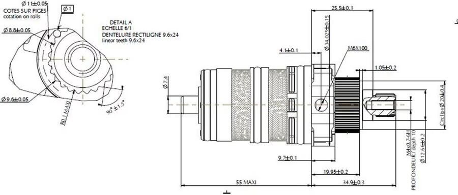 Xellanz Thermostatisch binnenwerk type 1 | Voor douchekolom