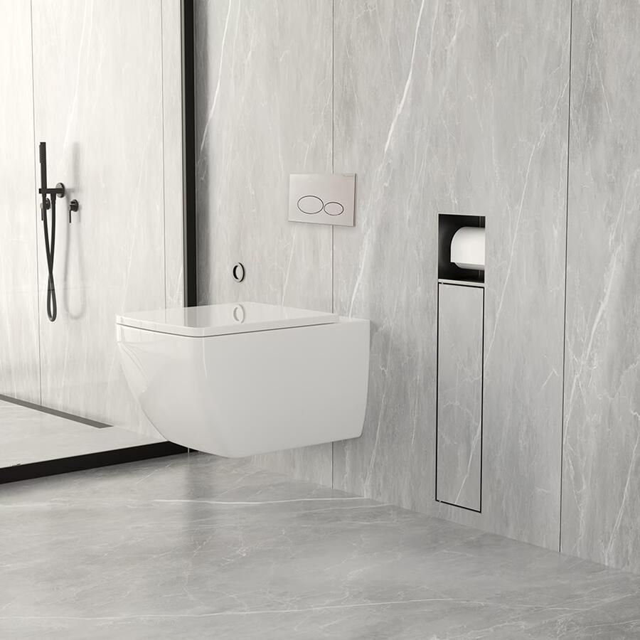 Xellanz Toiletrol- en borstelhouder Rocko | Inbouw | Betegelbaar | Messing | Gunmetal