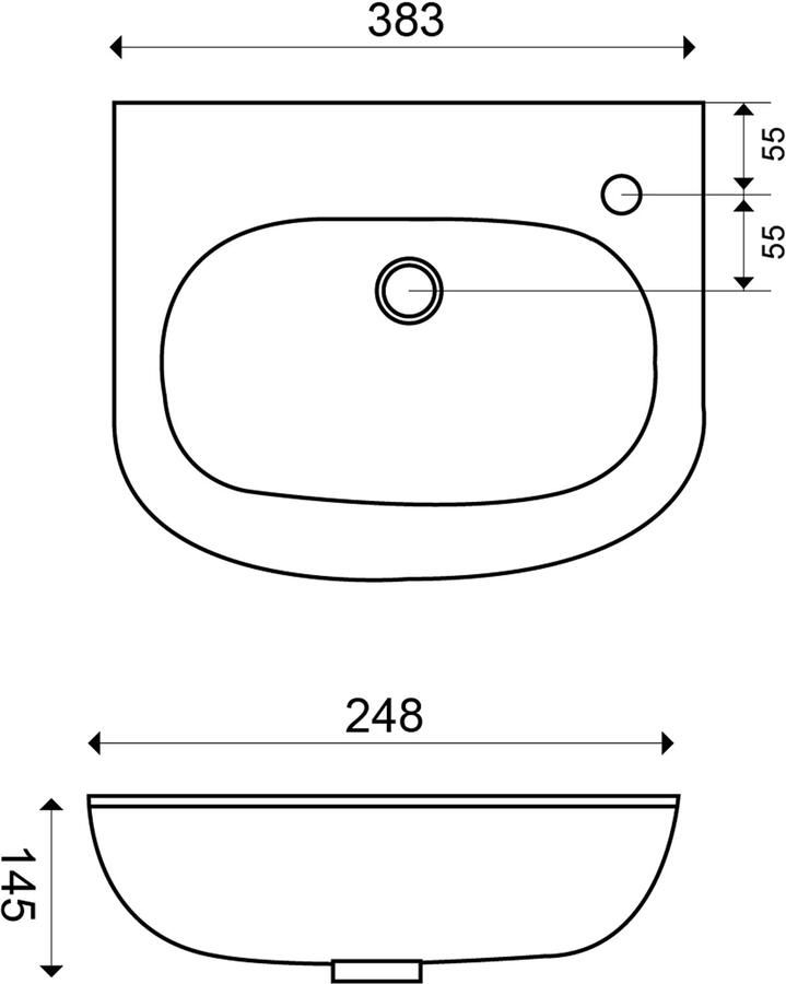 Xellanz Fontein Trevi Halfrond 38x25x14 5cm Keramiek Glans Wit met Overloop