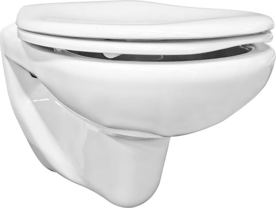 Xellanz Toiletpot Hangend Wiesbaden Neptunus 54x36x34 5cm Wandcloset Keramiek Diepspoel Glans Wit met Toiletbril - Foto 2