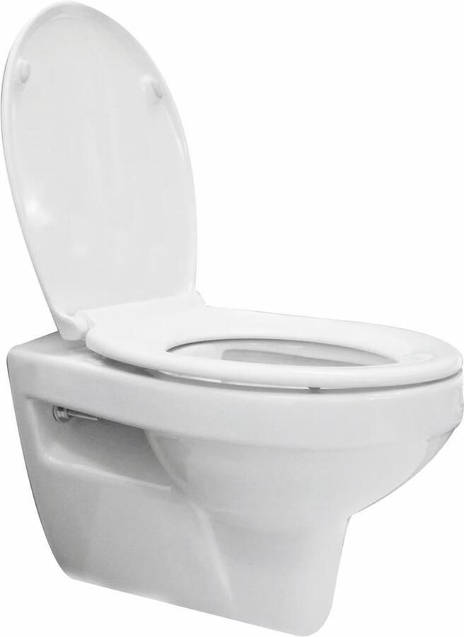 Xellanz Trevi wandcloset verkort Kiwa met Menir toiletzitting softclose en quick release glans wit 32.3484 - Foto 5