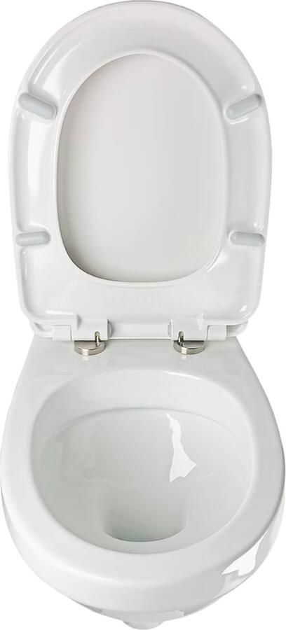 Xellanz Trevi wandcloset verkort Kiwa met Menir toiletzitting softclose en quick release glans wit 32.3484 - Foto 4