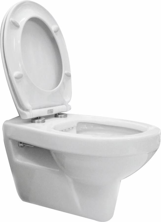 Xellanz Toiletpot Hangend Trevi 53x36.5x36cm Wandcloset Keramiek Diepspoel Nano Coating EasyClean Rimless Glans Wit met Softclose Toiletbril - Foto 3