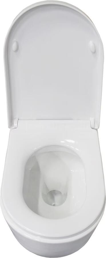 Xellanz Toiletpot Hangend Jinny 55x36x34 5cm Wandcloset Keramiek Diepspoel Nano Coating EasyClean Glans Wit met Softclose Toiletbril - Foto 5