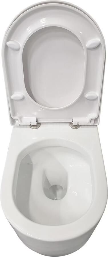 Xellanz Toiletpot Hangend Jinny 55x36x34 5cm Wandcloset Keramiek Diepspoel Nano Coating EasyClean Glans Wit met Softclose Toiletbril - Foto 4