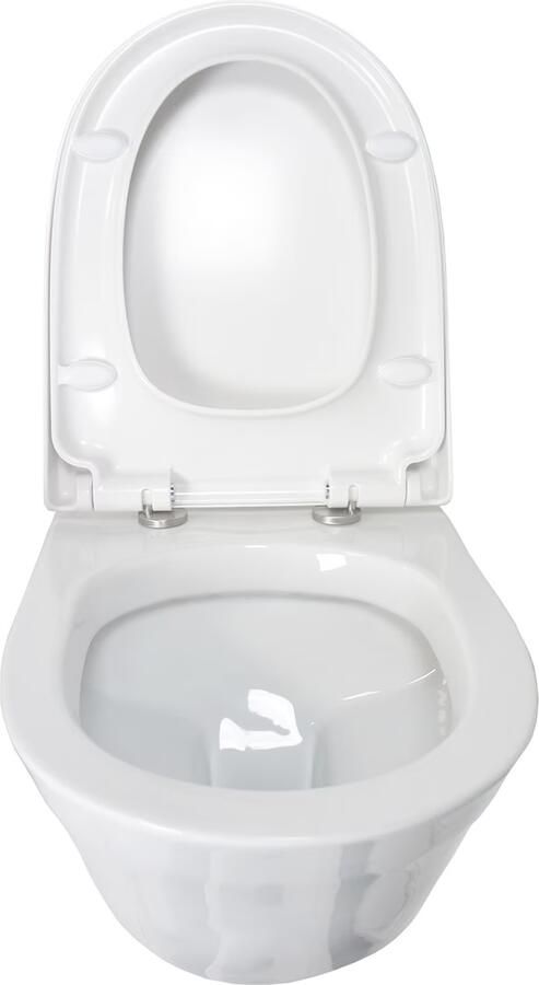 Xellanz Toiletpot Hangend Mars 56x36x34cm Wandcloset Keramiek Diepspoel Nano Coating EasyClean Glans Wit met Softclose Toiletbril - Foto 6