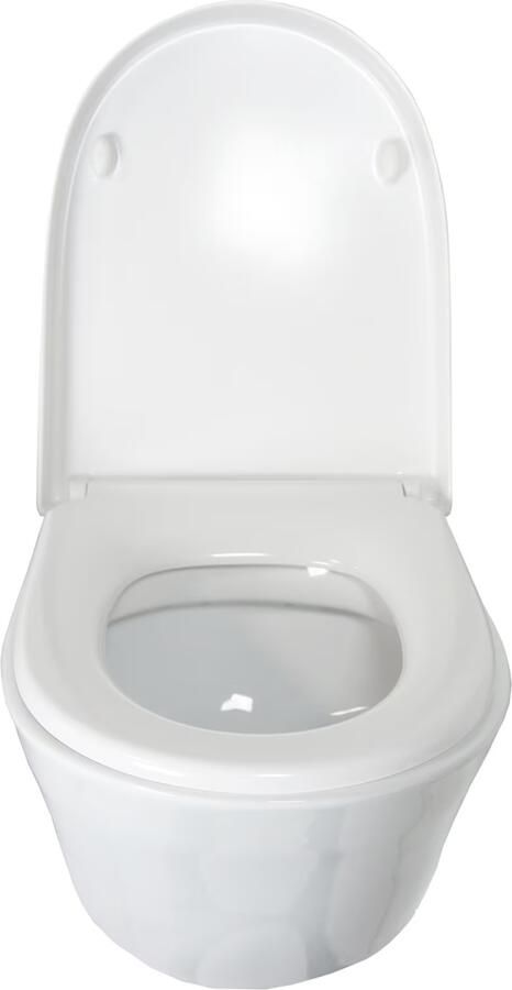 Xellanz Toiletpot Hangend Mars 56x36x34cm Wandcloset Keramiek Diepspoel Nano Coating EasyClean Glans Wit met Softclose Toiletbril - Foto 5