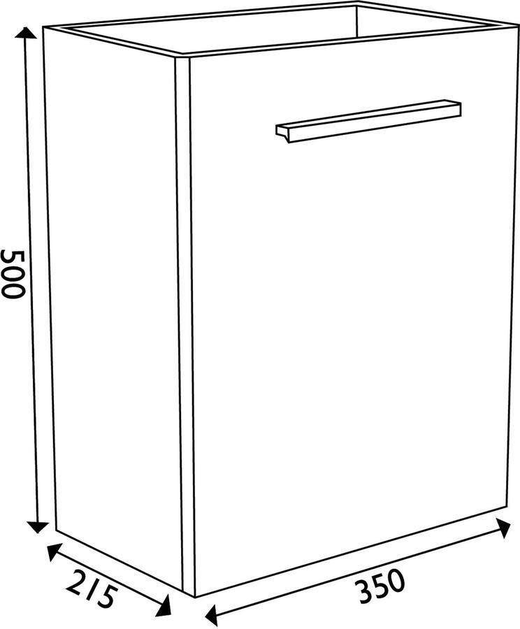 Xellanz fonteinkast tbv HS fonteintje l r 1 deur 40x21 houtnerf grijs 38.3941
