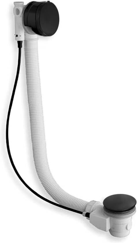 Xenz Badafvoer Pure | Vulcombinatie met overloop | Draaiknop | Rond | zwart mat - Foto 3