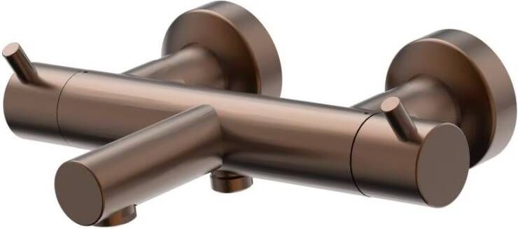 Xenz Badkraan Duero | Opbouw | Thermostaatkraan | Tweegreeps | Brons geborsteld PVD