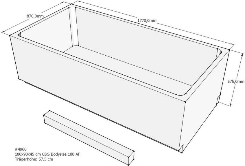 Xenz beterbad baddrager voor bodysize 180x90cm