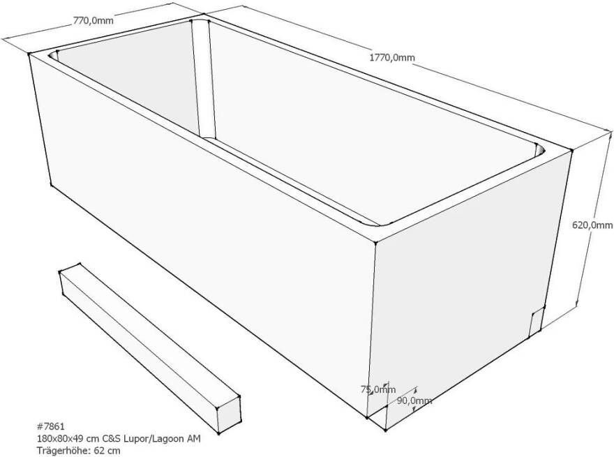 Xenz PS Baddrager voor Lagoon Society Madeira Kristal 180x80x62