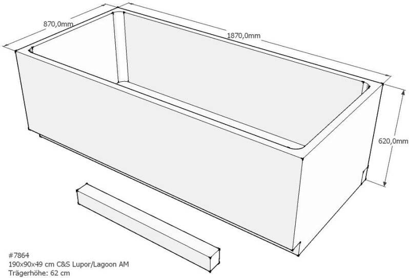 Xenz PS Baddrager voor Lagoon Society 190x90x62