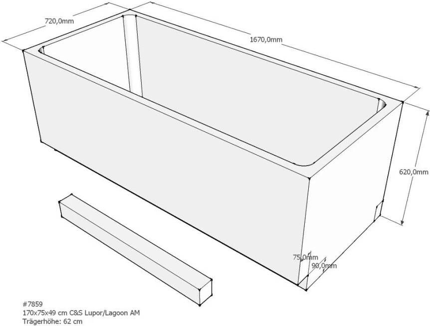Xenz PS Baddrager voor Lagoon Society Madeira Kristal 170x75x62