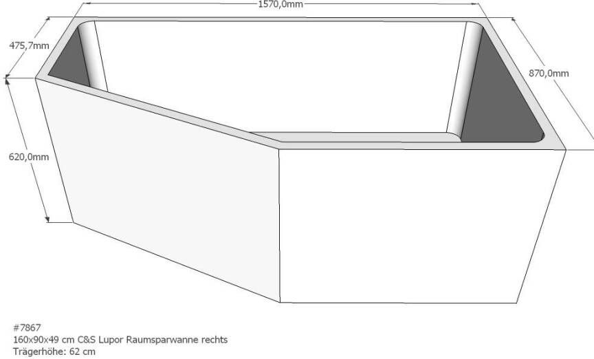 Xenz beterbad baddrager voor society 160 rechts 160x90cm