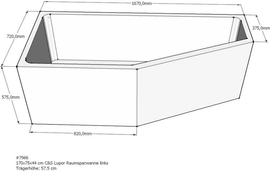 Xenz beterbad baddrager voor society compact links 170x75cm
