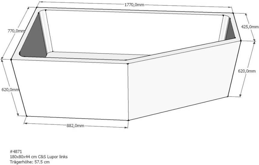 Xenz beterbad baddrager voor society compact links 180x80cm