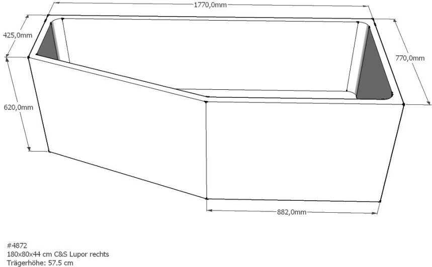 Xenz beterbad baddrager voor society compact rechts 180x80cm