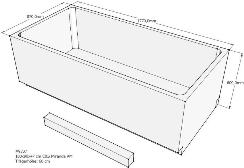 Xenz beterbad baddrager voor tanga 180x90cm