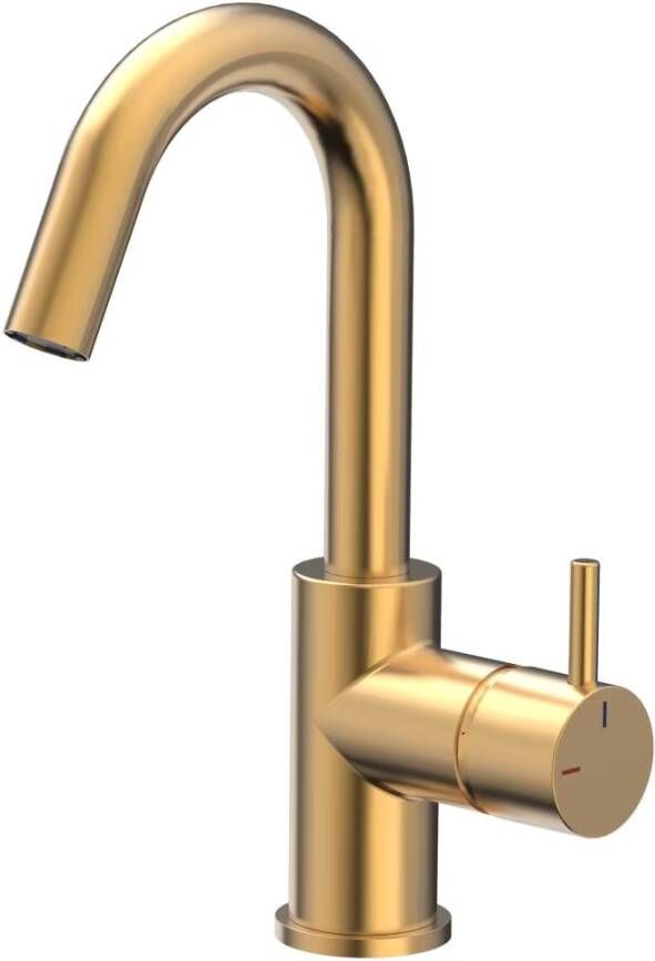 Xenz Duero Plus wastafel mengkraan 18 cm opbouw rond goud geborsteld
