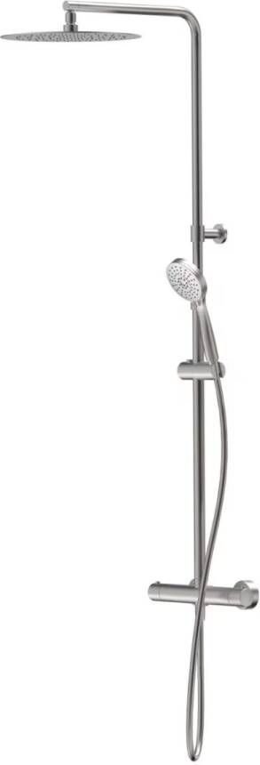Xenz Duero regendouche set thermostaatkraan 2-weg messing rvs look