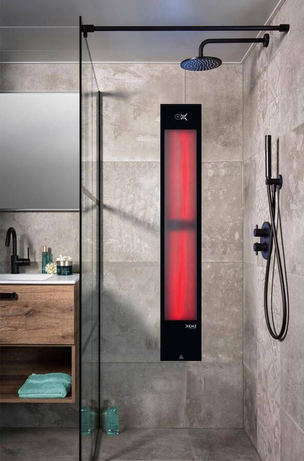 Xenz Feel Good Shower L infrarood inbouw 110x27 cm zwart