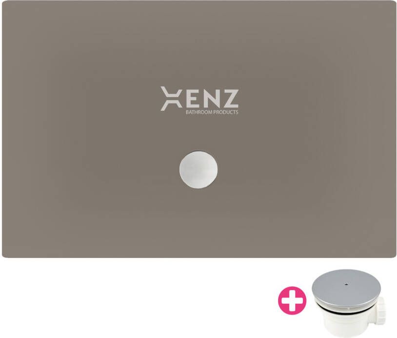 Xenz Flat douchevloer 150x90x4 cm acryl rechthoek klei mat