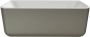Xenz Half-vrijstaand bad Guido | 160x71 cm | Incl.Badafvoer-Wit mat | Solid surface | Rechthoekig | Zijdegrijs-Wit mat - Thumbnail 1
