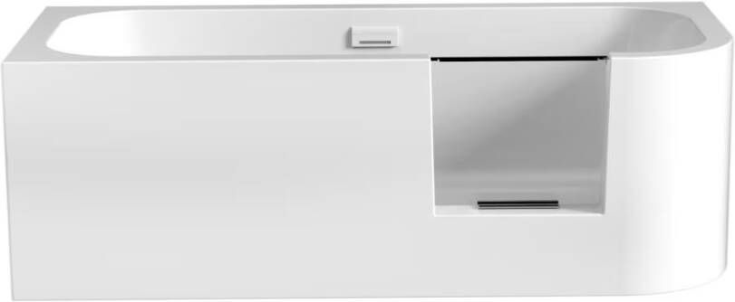 Xenz Inloop douchebad Go! | Links | 180x80 cm | Acryl | Incl. waterval vulcombi | Glans wit
