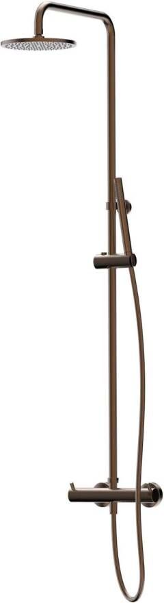 Xenz Regendouche set Duero | Opbouw | 20 cm | Thermostaatkraan | Telescopisch | Brons geborsteld PVD coating