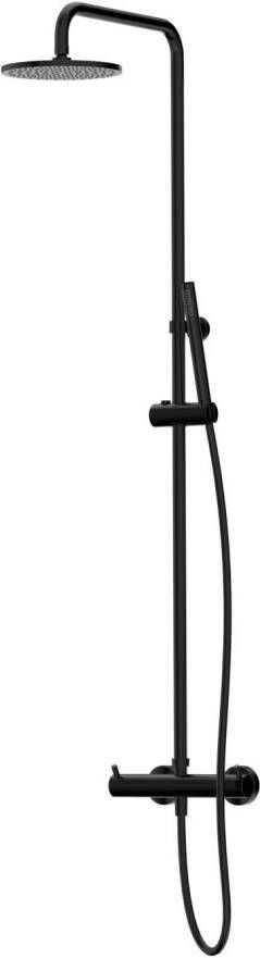 Xenz Regendouche set Duero | Opbouw | 20 cm | Thermostaatkraan | Telescopisch | Mat zwart