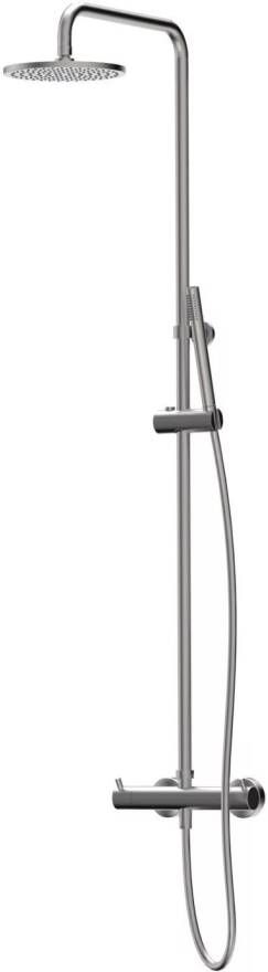 Xenz Regendouche set Duero | Opbouw | 20 cm | Thermostaatkraan | Telescopisch | RVS look