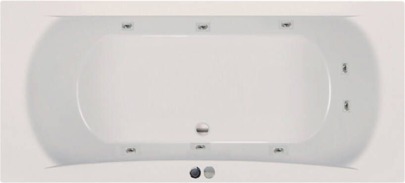 Xenz Whirlpool bad Robijn | 180x80 cm | Acryl | Pneumatisch | Waterjetsysteem | Wit