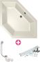 Xenz Ligbad Inbouw Society 145 Hoekbad 1-2 Persoons Duobad 145x145x50cm Acryl Bahama Beige Hoogglans met Poten - Thumbnail 4