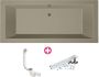 Xenz Ligbad Inbouw Society Rechthoek 1-2 Persoons Duobad 120x190x50cm Acryl Bahama Beige Hoogglans met Poten - Thumbnail 3