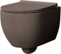 Xenz Wandcloset Gio | 47 cm | Zonder spoelrand | Zonder toiletzitting | Excl.Toiletzitting | Keramiek | Mat coffee - Thumbnail 1