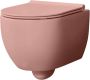 Xenz Wandcloset Gio | 47 cm | Zonder spoelrand | Zonder toiletzitting | Excl.Toiletzitting | Keramiek | Rose mat - Thumbnail 1