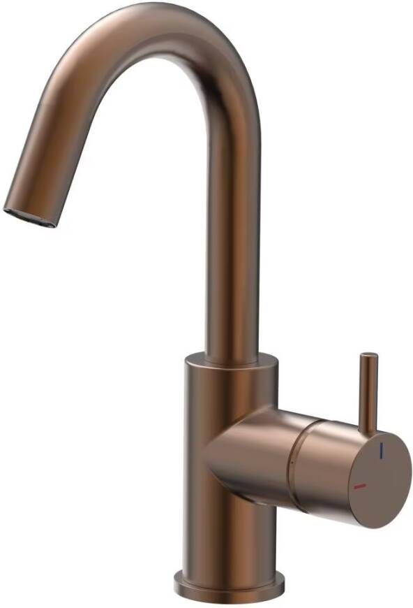Xenz Wastafelkraan Duero | Opbouw | Mengkraan | Hoog model | Brons geborsteld PVD coating