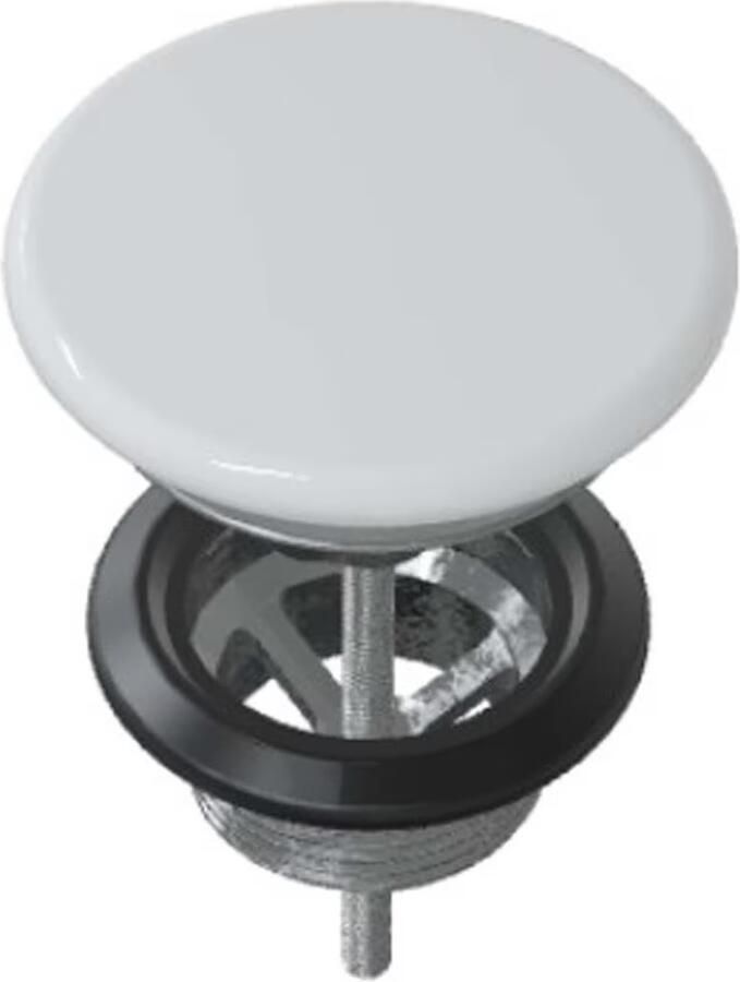 Xenz Afvoerplug Rosa | 5 4" | Click waste | Keramiek | Rond | Wit - Foto 2